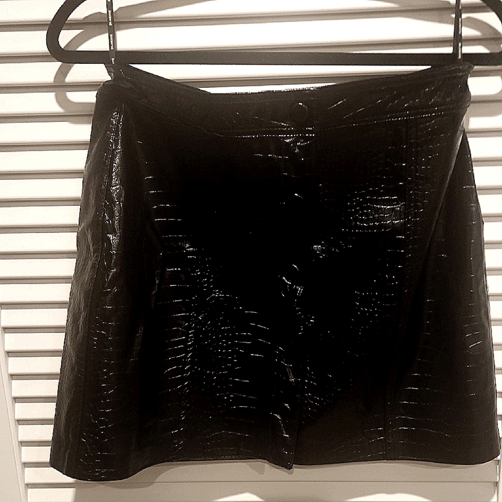 Black Crocodile Women's Skirt